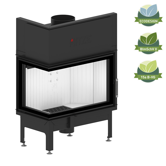 Zestaw kominek powietrzny stalowy KRATKI LUCY Prawy BLACK 14 kW Ø 200 z akcesoriami HITZE ALBERO AL14LH kominek fireplace DECOR 2 - Zestaw kominek powietrzny stalowy KRATKI LUCY Prawy BLACK 14 kW Ø 200 z akcesoriami